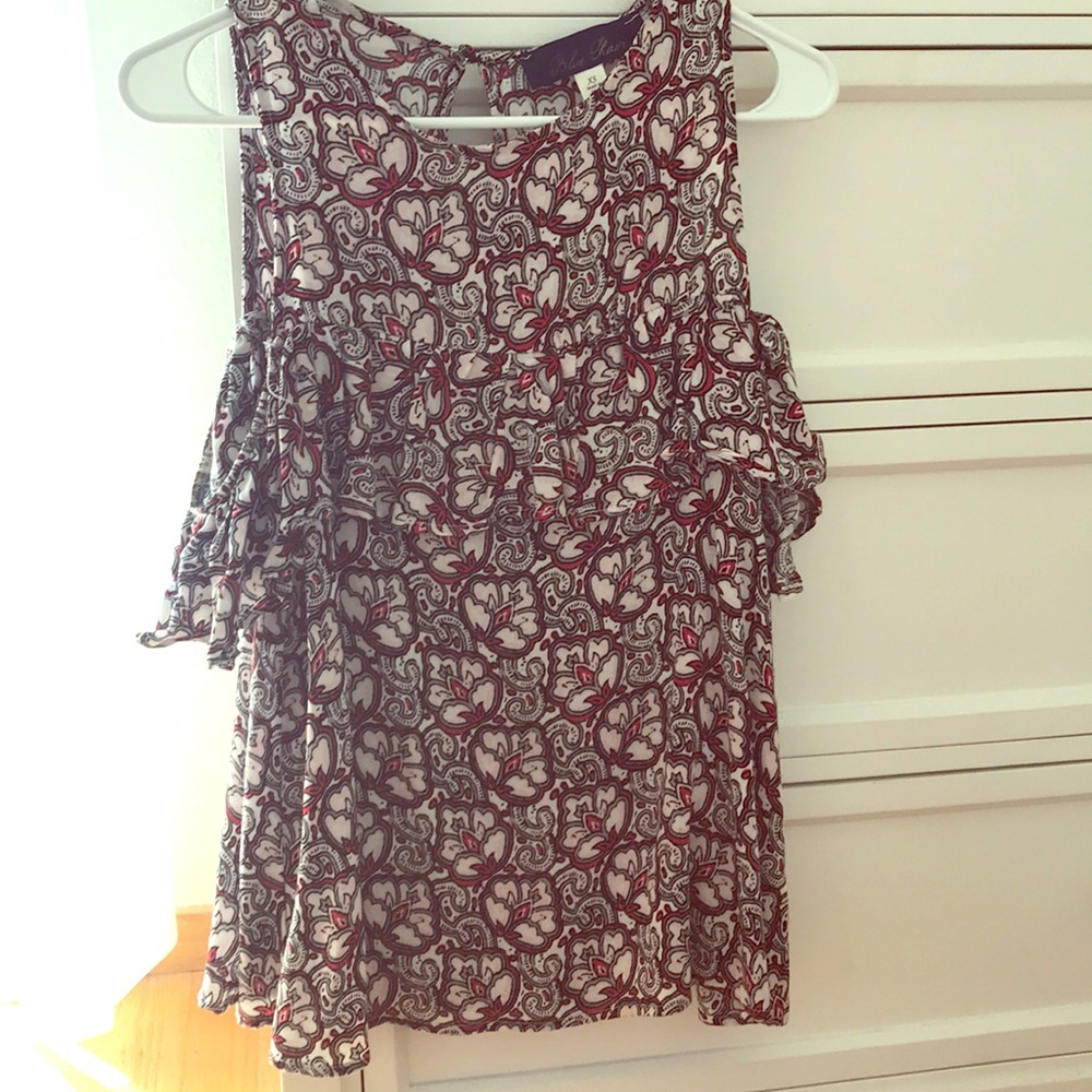 FLORAL RED AND PINK BLOUSE